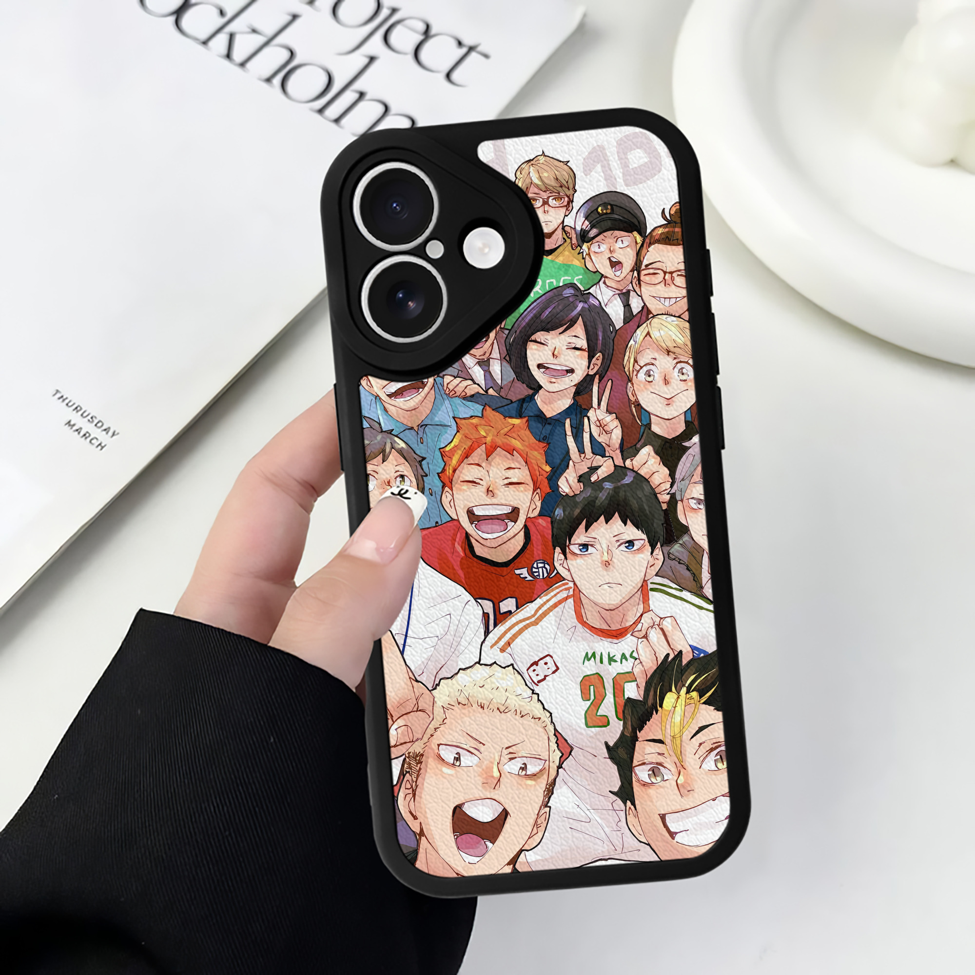 （画像用） ハイキュー!! Haikyu!! 【iPhone 16シリーズ対応】シリコンスマホケース（レザー調） 材質：シリコン